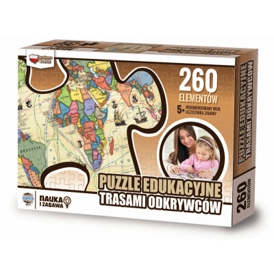 PUZZLE EDUKACYJNE TRASAMI ODKRYWCÓW 260 ELEMENTÓW (GEO417)