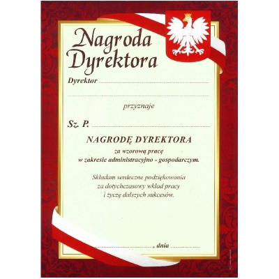 NAGRODA DYREKTORA A4 DLA ADMINISTRACJI (DYP086)