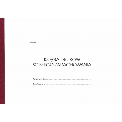 KSIĘGA DRUKÓW ŚCISŁEGO ZARACHOWANIA (MEN363)