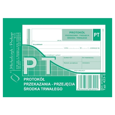 PROTOKÓŁ PRZEKAZANIA - PRZEJĘCIA ŚRODKA TRWAŁEGO (GRA114)