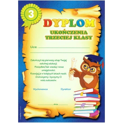 DYPLOM UKOŃCZENIA 3 KLASY SP (DYP076c)