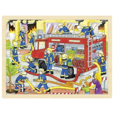 STRAŻ POŻARNA - PUZZLE DREWNIANE 40x30 CM /48 ELEMENTÓW (GOK119)