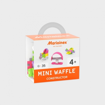 KLOCKI KONSTRUKCYJNE WAFFLE MINI 35 ELEM. KONSTRUKTOR / NIEBIESKI (KLO039)