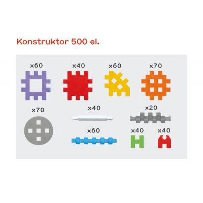 KLOCKI KONSTRUKCYJNE WAFFLE MINI 500 ELEM. KONSTRUKTOR (KLO078)