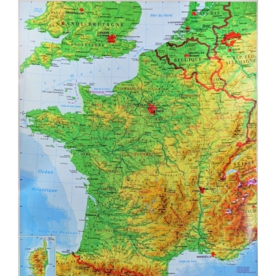 FRANCJA MAPA FIZYCZNA PLANSZA WER. FRAN.  (PLA236)