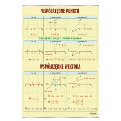 PLANSZA WSPÓŁRZĘDNE PUNKTU I WEKTORA  (MAT051)