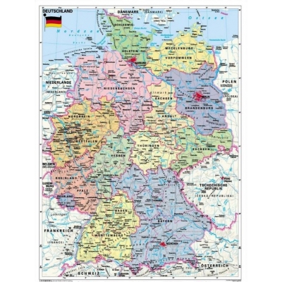 NEUE RECHTSCHREIBUNG / DEUTSCHLAND POLITISCH PLANSZA DWUSTRONNA  (PLA215)