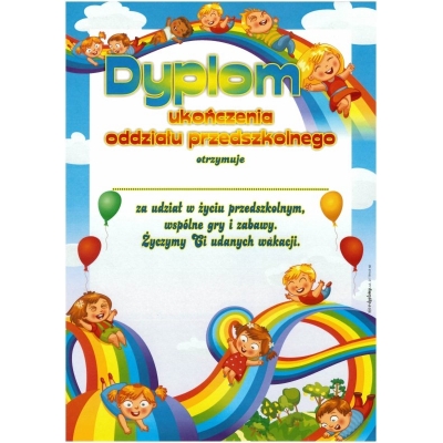 DYPLOM UKOŃCZENIA ODDZIAŁU PRZEDSZKOLNEGO A846 (DYP047)