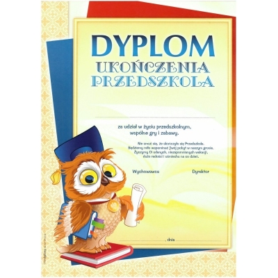 DYPLOM UKOŃCZENIA PRZEDSZKOLA A959 (DYP045)