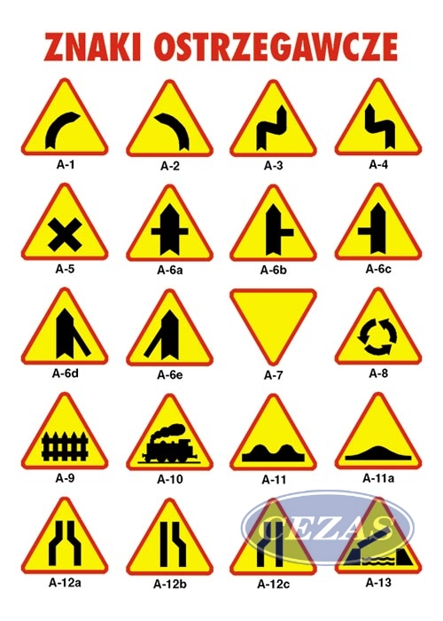 Znaki Drogowe Do Druku Pdf ZNAKI DROGOWE ZESTAW PLANSZ/TABLIC W (PLA165)